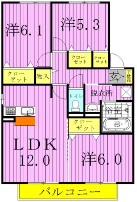 カームベリーＢ 間取り