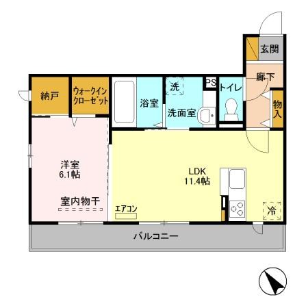 クレッセントコート 303号室 間取り
