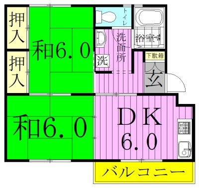 稔台サニーハイツ 102号室 間取り