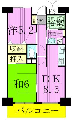 パインエクセレント 102号室 間取り