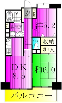 パインエクセレント 102号室 間取り