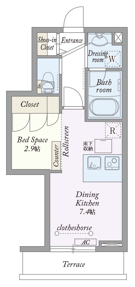 My Style vintage 南流山Ⅰ 107号室 間取り