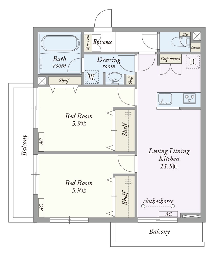 My Style vintage 南流山Ⅰ 307号室 間取り