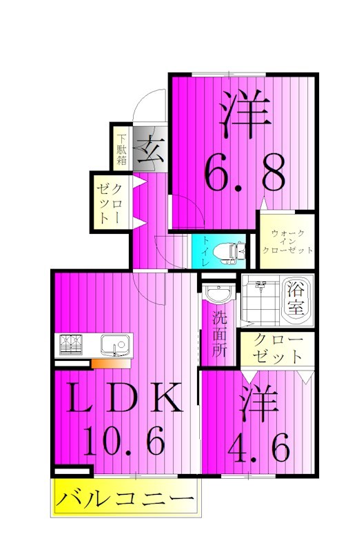 プランドールD 101号室 間取り
