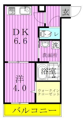 ウィステリア 303号室 間取り