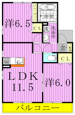 リビングタウンみずきＣ 102号室 間取り