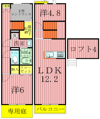 アスセーナＤ棟 5号室 間取り