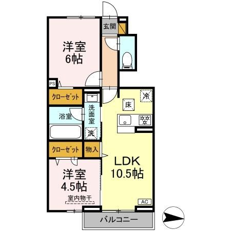 ラプエルタ 103号室 間取り
