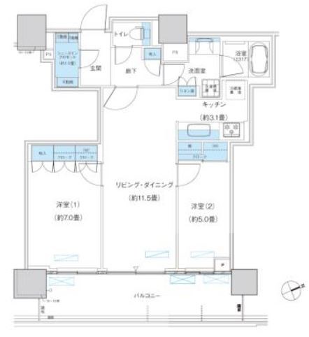 パークシティ柏の葉キャンパス　ザ・ゲートタワー　ウエスト 1612号室 間取り
