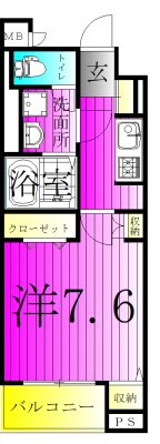K・SガーデンⅢ  403号室 間取り