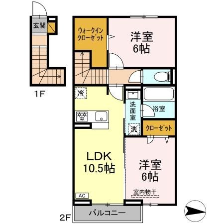 ラプエルタ 207号室 間取り