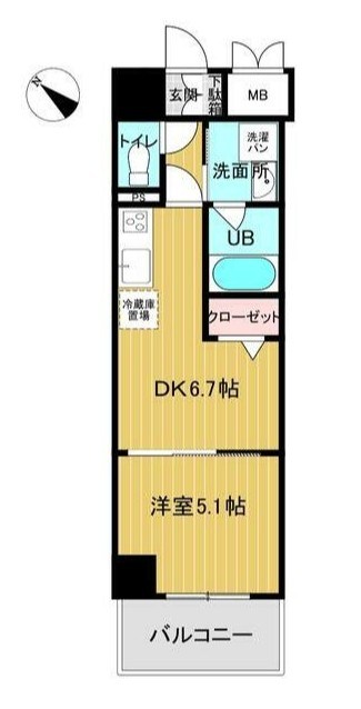 Luce　Ⅶ 202号室 間取り