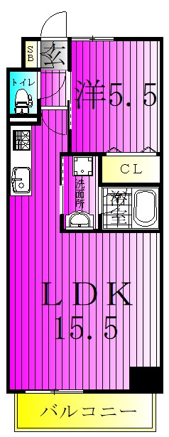 Luce　Ⅶ 401号室 間取り