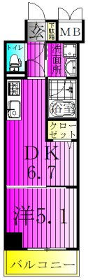 Luce　Ⅶ 402号室 間取り