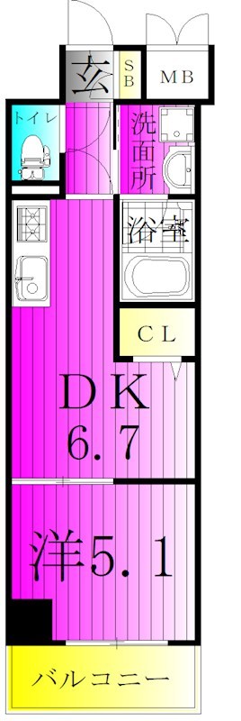 Luce　Ⅶ 602号室 間取り