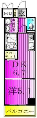 Luce　Ⅶ 503号室 間取り