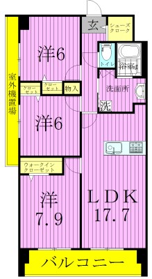 ロイヤルパークス梅島 間取り図