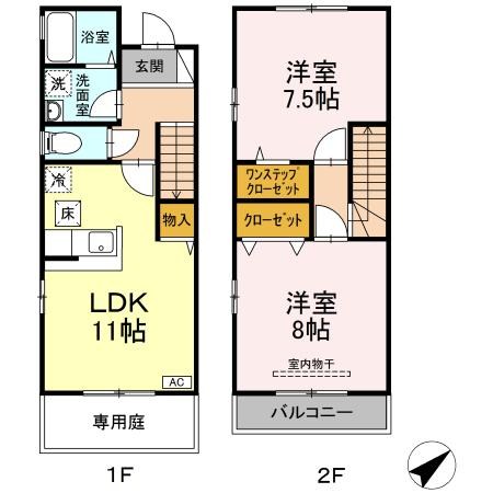 フレールⅠ東金町 間取り図