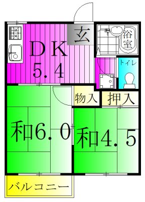 しこだサンハイツ 202号室 間取り