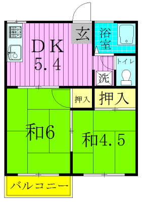 しこだサンハイツ 202号室 間取り