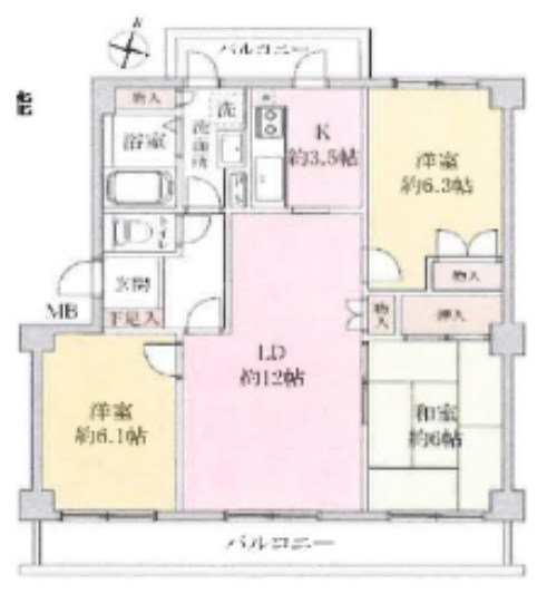 キャッスル北柏 308号室 間取り