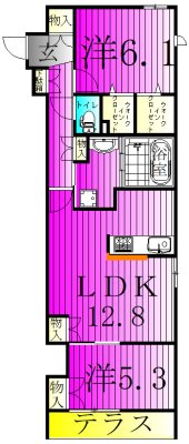 ＦＬＯＷＥＲ　ＦＩＥＬＤＳ　ＫＡＳＨＩＷＡ 102号室 間取り