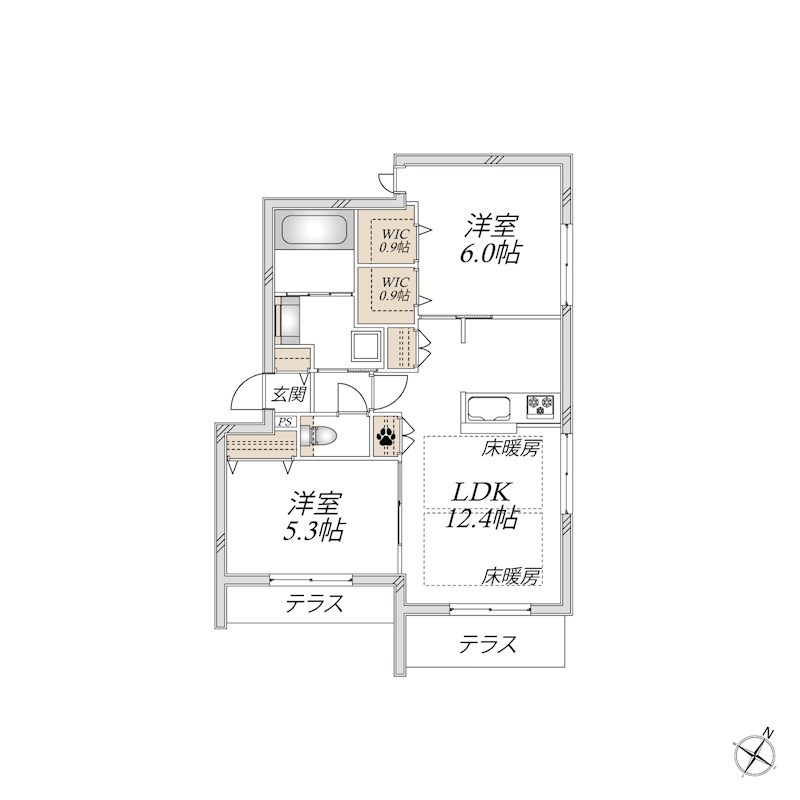 ＦＬＯＷＥＲ　ＦＩＥＬＤＳ　ＫＡＳＨＩＷＡ 103号室 間取り