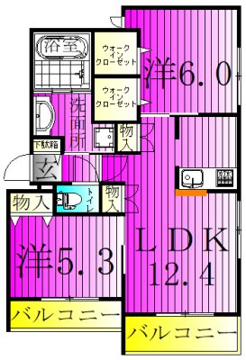 ＦＬＯＷＥＲ　ＦＩＥＬＤＳ　ＫＡＳＨＩＷＡ 203号室 間取り