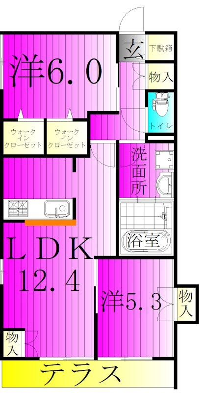 ＦＬＯＷＥＲ　ＦＩＥＬＤＳ　ＫＡＳＨＩＷＡ 101号室 間取り