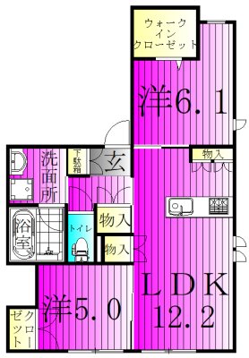 フォルトゥーナ 101号室 間取り