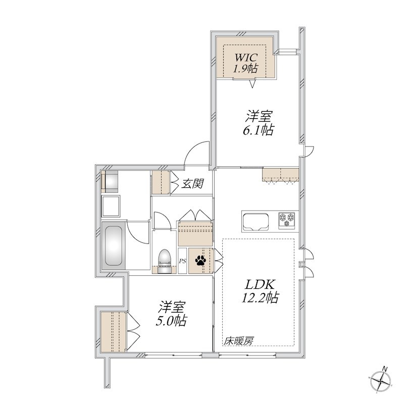 フォルトゥーナ 101号室 間取り