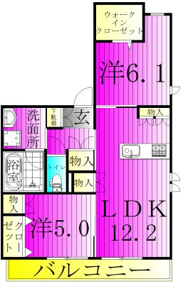 フォルトゥーナ 201号室 間取り
