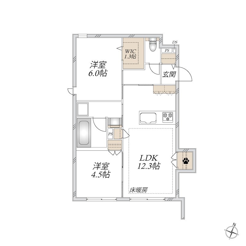 フォルトゥーナ 102号室 間取り