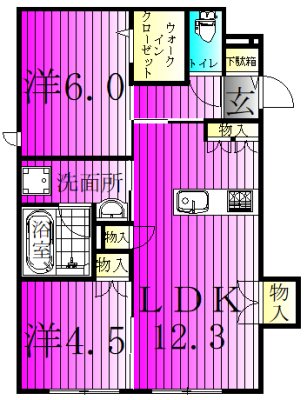 フォルトゥーナ 102号室 間取り
