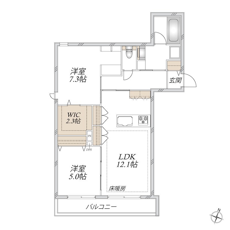 フォルトゥーナ 202号室 間取り