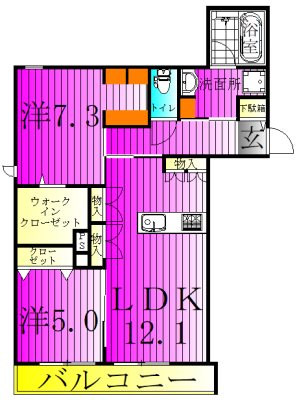 フォルトゥーナ 202号室 間取り
