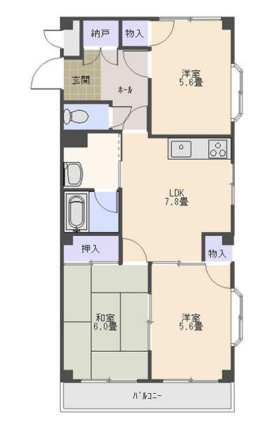 サウスコート 303号室 間取り