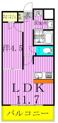 ラグゼナ流山おおたかの森 608号室 間取り