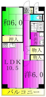 シラカワパレス 603号室 間取り