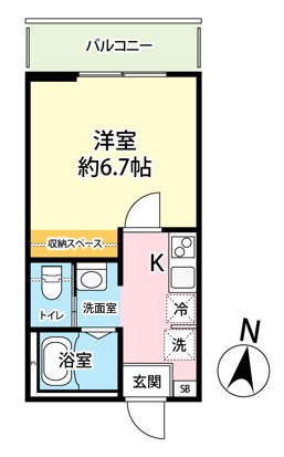 キャメル新八柱２Ｂ 205号室 間取り