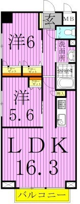 プリムベール新田 間取り図