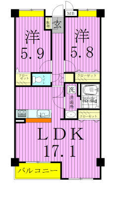 ヌーベルバーグ常盤平　 間取り