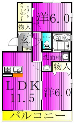 グランドソレイユＡ棟 301号室 間取り