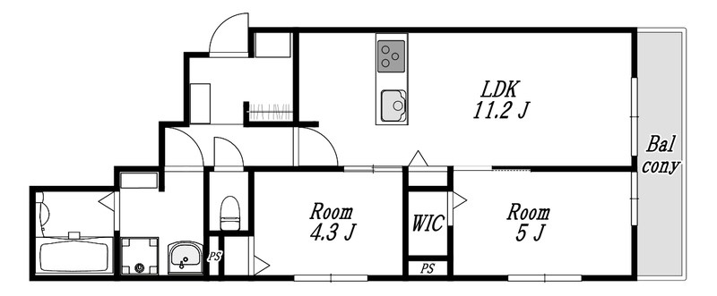 クレストパレス初石 202号室 間取り