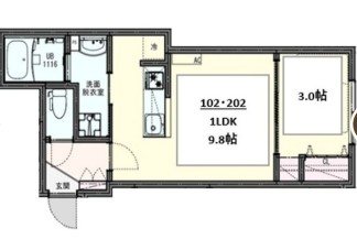 KLEIS我孫子 202号室 間取り