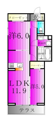 Noble　Ferro　C棟 103号室 間取り