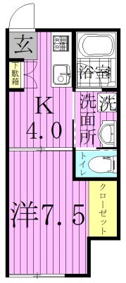 中峠ハイツＢ2 101号室 間取り