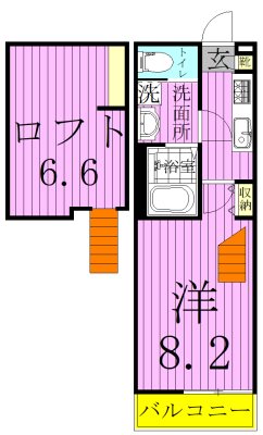 ヴィラージュ新松戸 105号室 間取り