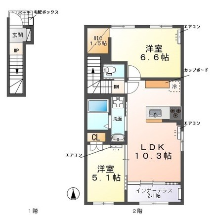 ウェストビレッヂⅠ 202号室 間取り