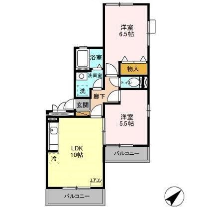 アルファタウン天王台E 301号室 間取り